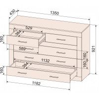 Комод Интерлиния Loft LT-5Ш дуб золотой / антрацит купить в Минске Комод Интерлиния Loft LT-5Ш дуб золотой / антрацит купить в Минске
