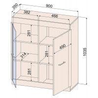 Шкаф навесной Интерлиния Loft LT-ШН1 дуб золотой/антрацит купить в Минске