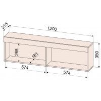 Полка настенная открытая Интерлиния Quartz QZ-П1 белый платинум / бетон купить в Минске