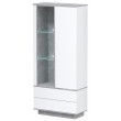 Шкаф Интерлиния Quartz QZ-ШК1 90*39,6*200 (с подсветкой) белый платинум / бетон купить в Минске