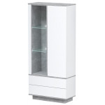 Шкаф Интерлиния Quartz QZ-ШК1 90*39,6*200 (с подсветкой) белый платинум / бетон