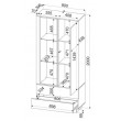 Шкаф Интерлиния Quartz QZ-ШК1 90*39,6*200 (с подсветкой) белый платинум / бетон купить в Минске