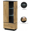 Шкаф Интерлиния Quartz QZ-ШК1 90*39,6*200 (с подсветкой) дуб нокс/черный купить в Минске