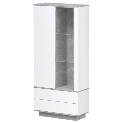 Шкаф Интерлиния Quartz QZ-ШК1 90*39,6*200 белый платинум / бетон купить в Минске