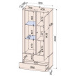 Шкаф Интерлиния Quartz QZ-ШК1 90*39,6*200 белый платинум / бетон купить в Минске