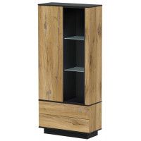 Шкаф Интерлиния Quartz QZ-ШК1 90*39,6*200 дуб нокс/черный