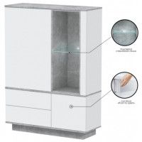 Шкаф Интерлиния Quartz QZ-ШК2 110*39,6*54,1 (с подсветкой) белый платинум / бетон купить в Минске