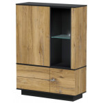 Шкаф Интерлиния Quartz QZ-ШК2 110*39,6*54,1 (с подсветкой) дуб нокс/черный