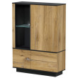 Шкаф Интерлиния Quartz QZ-ШК2 110*39,6*54,1 (с подсветкой) дуб нокс/черный купить в Минске