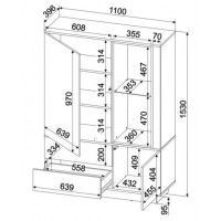 Шкаф Интерлиния Quartz QZ-ШК2 110*39,6*54,1 (с подсветкой) дуб нокс/черный купить в Минске