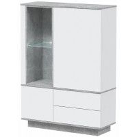 Шкаф Интерлиния Quartz QZ-ШК2 110*39,6*54,1 (с подсветкой) белый платинум / бетон купить в Минске