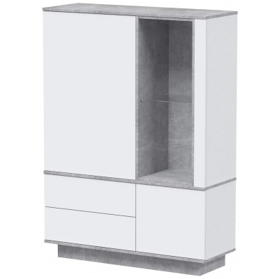 Шкаф Интерлиния Quartz QZ-ШК2 110*39,6*54,1 белый платинум / бетон купить в Минске