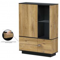 Шкаф Интерлиния Quartz QZ-ШК2 110*39,6*54,1 дуб нокс/черный купить в Минске