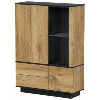 Шкаф Интерлиния Quartz QZ-ШК2 110*39,6*54,1 дуб нокс/черный