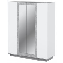 Шкаф Интерлиния Quartz QZ-ШК3 160*59,6*200 белый платинум/бетон