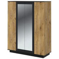 Шкаф Интерлиния Quartz QZ-ШК3 160*59,6*200 дуб нокс/черный