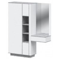 Шкаф Интерлиния Quartz QZ-ШК4 157*39,6*200 белый платинум / бетон