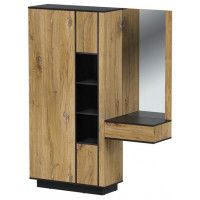 Шкаф Интерлиния Quartz QZ-ШК4 157*39,6*200 дуб нокс/черный