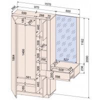 Шкаф Интерлиния Quartz QZ-ШК4 157*39,6*200 дуб нокс/черный купить в Минске Шкаф Интерлиния Quartz QZ-ШК4 157*39,6*200 дуб нокс/черный купить в Минске