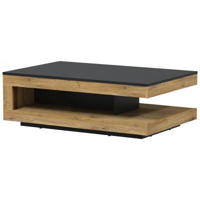 Стол журнальный Интерлиния Quartz QZ-СЖ2 дуб нокс / черный купить в Минске