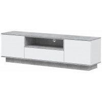 Тумба под телевизор Интерлиния Quartz QZ-Т180 белый платинум/бетон