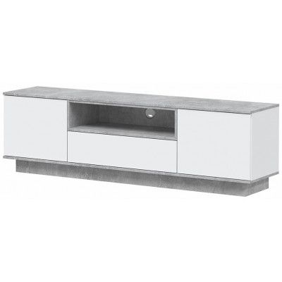 Тумба под телевизор Интерлиния Quartz QZ-Т180 белый платинум/бетон купить в Минске