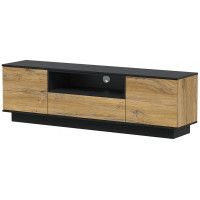 Тумба под телевизор Интерлиния Quartz QZ-Т180 дуб нокс/черный