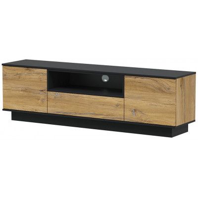 Тумба под телевизор Интерлиния Quartz QZ-Т180 дуб нокс/черный купить в Минске