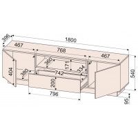 Тумба под телевизор Интерлиния Quartz QZ-Т180 дуб нокс/черный купить в Минске