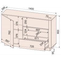 Тумба под телевизор Интерлиния Quartz QZ-Т1Д2Ш дуб нокс/черный купить в Минске Тумба под телевизор Интерлиния Quartz QZ-Т1Д2Ш дуб нокс/черный купить в Минске
