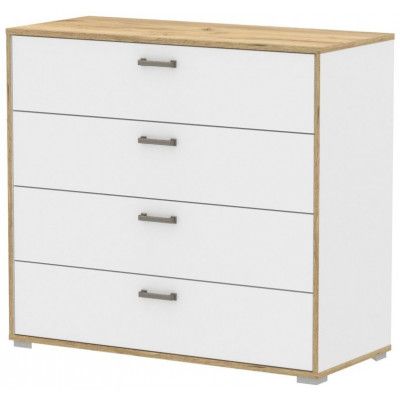 Комод Интерлиния Scandi SC-4Ш белый платинум / дуб золотой купить в Минске