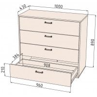 Комод Интерлиния Scandi SC-4Ш белый платинум / дуб золотой купить в Минске Комод Интерлиния Scandi SC-4Ш белый платинум / дуб золотой купить в Минске