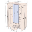 Шкаф Интерлиния Skandi SC-ШК1 150*47,2*202 белый платинум/дуб золотой купить в Минске