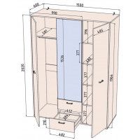 Шкаф Интерлиния Skandi SC-ШК1 150*47,2*202 белый платинум/дуб золотой купить в Минске