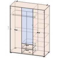 Шкаф Интерлиния Skandi SC-ШК1 150*47,2*202 белый платинум/дуб золотой купить в Минске