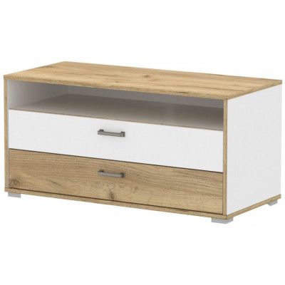 Тумба под телевизор Интерлиния Scandi SC-Т100 белый платинум/дуб золотой купить в Минске