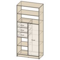 Шкаф комбинированный Интерлиния СК-021 80*42*182 дуб сонома/белый купить в Минске