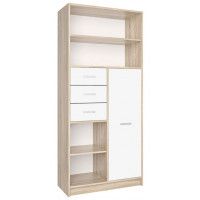 Шкаф комбинированный Интерлиния СК-021 80*42*182 дуб сонома/белый