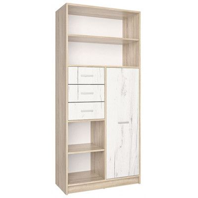 Шкаф комбинированный Интерлиния СК-021 80*42*182 дуб сонома/дуб белый купить в Минске