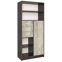 Шкаф комбинированный Интерлиния СК-021 80*42*182 дуб венге/дуб серый Шкаф комбинированный Интерлиния СК-021 80*42*182 дуб венге/дуб серый