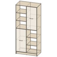 Шкаф комбинированный Интерлиния СК-022 80*42*182 дуб сонома/дуб белый купить в Минске