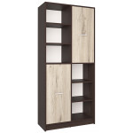 Шкаф комбинированный Интерлиния СК-022 80*42*182 дуб венге/дуб серый