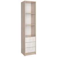 Шкаф комбинированный Интерлиния СК-023 40*42*182 (без витрины) дуб сонома/дуб белый