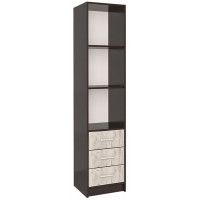 Шкаф комбинированный Интерлиния СК-023 40*42*182 (без витрины) дуб венге/дуб серый