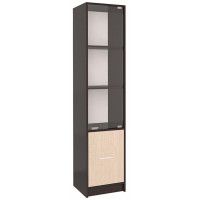 Шкаф комбинированный Интерлиния СК-024 40*42*182 (с витриной) дуб венге/дуб молочный