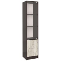 Шкаф комбинированный Интерлиния СК-024 40*42*182 (с витриной) дуб венге/дуб серый
