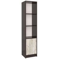 Шкаф комбинированный Интерлиния СК-024 40*42*182 (без витрины) дуб венге/дуб серый