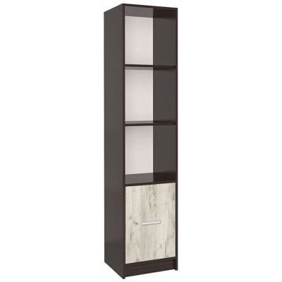 Шкаф комбинированный Интерлиния СК-024 40*42*182 (без витрины) дуб венге/дуб серый купить в Минске