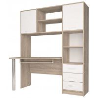 Компьютерный стол Интерлиния СК-11 150*90*182 дуб сонома/белый Компьютерный стол Интерлиния СК-11 150*90*182 дуб сонома/белый