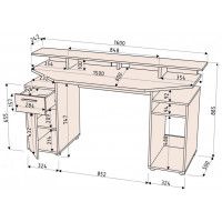 Компьютерный стол Интерлиния СК-12 (Skill-1) 160*60*88,5 антрацит купить в Минске